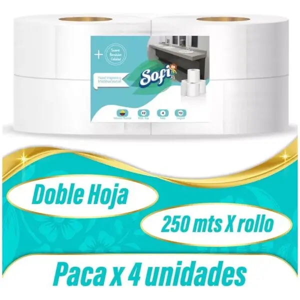 Papel Higiénico Sofi - 4 Rollos C/U 250 Metros